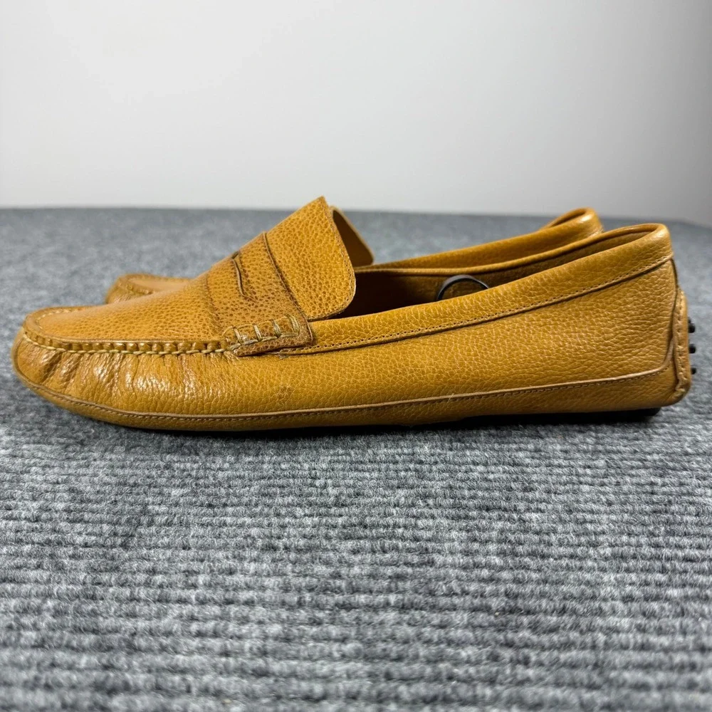 Cole Haan Grant Driver Mens 13M Tan Pebbled Leather Penny Loafers C12131